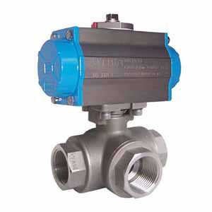 三通不(bú)鏽鋼氣動球(qiu)閥Q614F